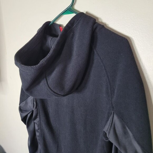 Spyder Quarter Zip Pullover Black Red Mens Lightweight Medium Long Sleeve Hood - Picture 8 of 11